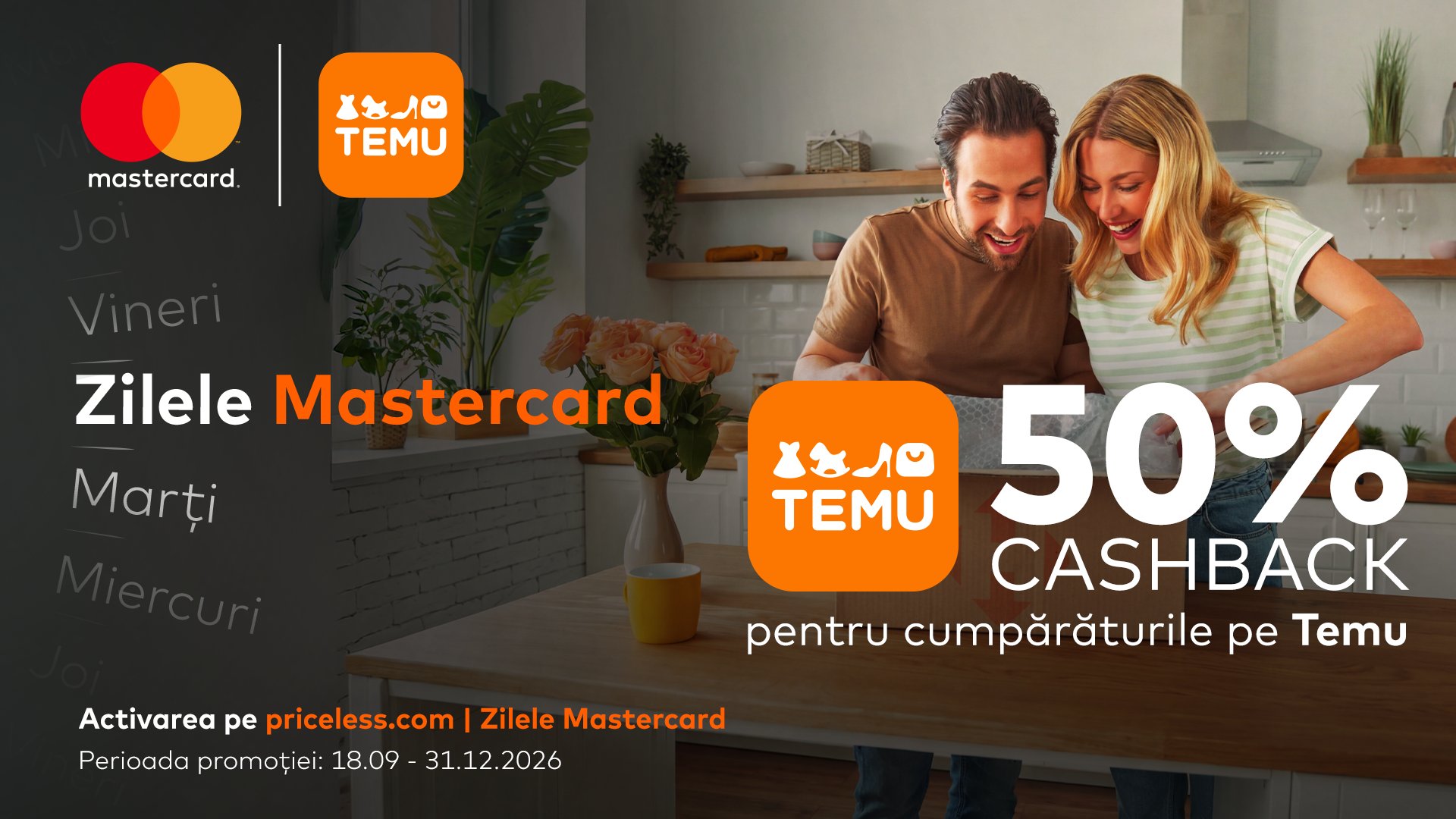 50% cashback pe Temu